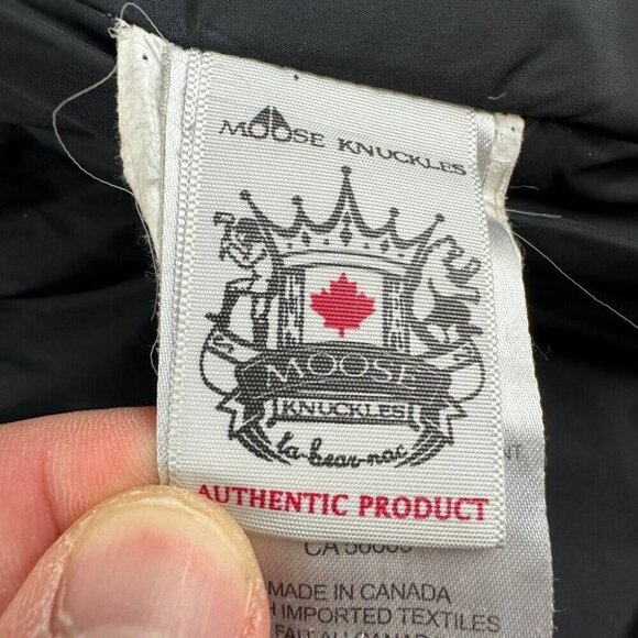 Moose Knuckles Black Down with Fur Jacket Women's Size S - Picture 7 of 16